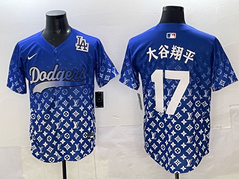 Men Los Angeles Dodgers 17 Ohtani Blue Nike 2025 MLB jersey 07